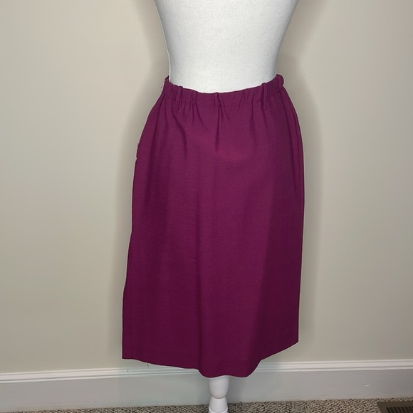 Handmade Magenta Women's Midi Linen Look Skirt. Y2K - Picture 5 of 11